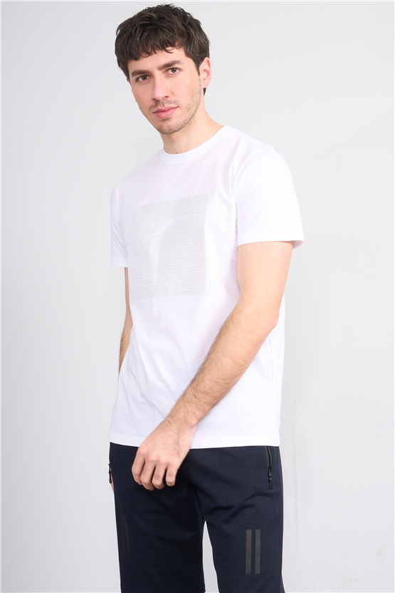 Çetinkaya Mentality 4512 Bisiklet Yaka Regular Modelli T-shirt Beyaz