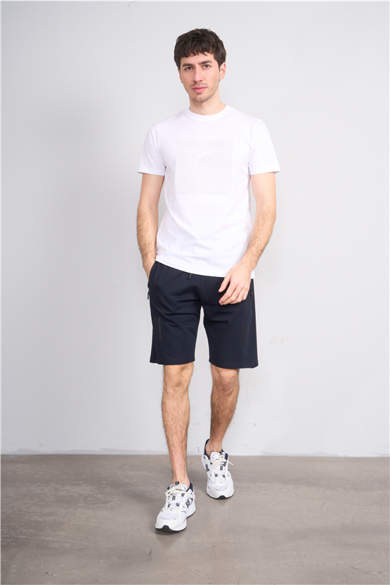 Çetinkaya Mentality 4512 Bisiklet Yaka Regular Modelli T-shirt Beyaz