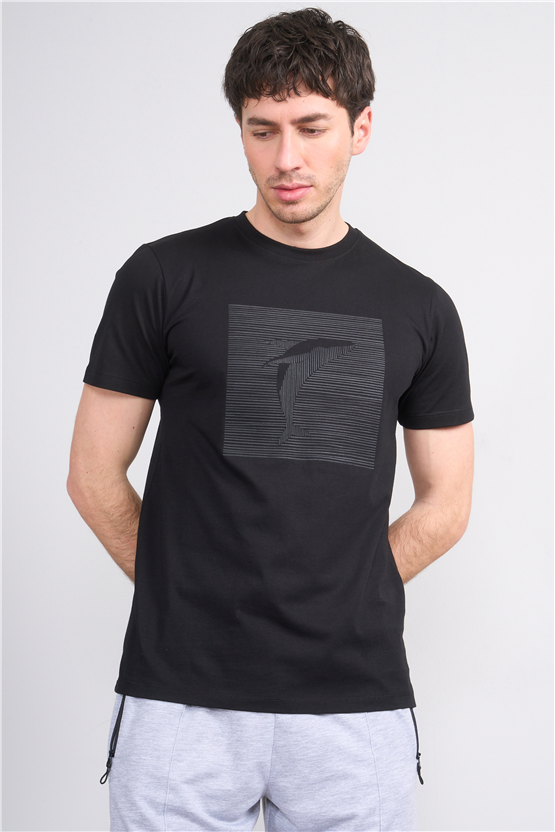 Çetinkaya Mentality 4512 Bisiklet Yaka Regular Modelli T-shirt Siyah