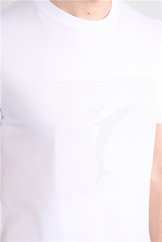 Çetinkaya Mentality 4512 Bisiklet Yaka Regular Modelli T-shirt Beyaz