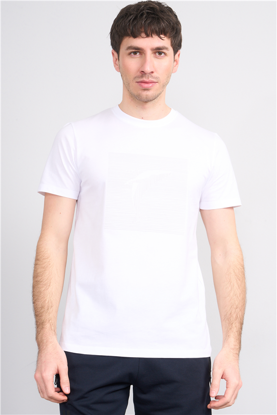 Çetinkaya Mentality 4512 Bisiklet Yaka Regular Modelli T-shirt Beyaz