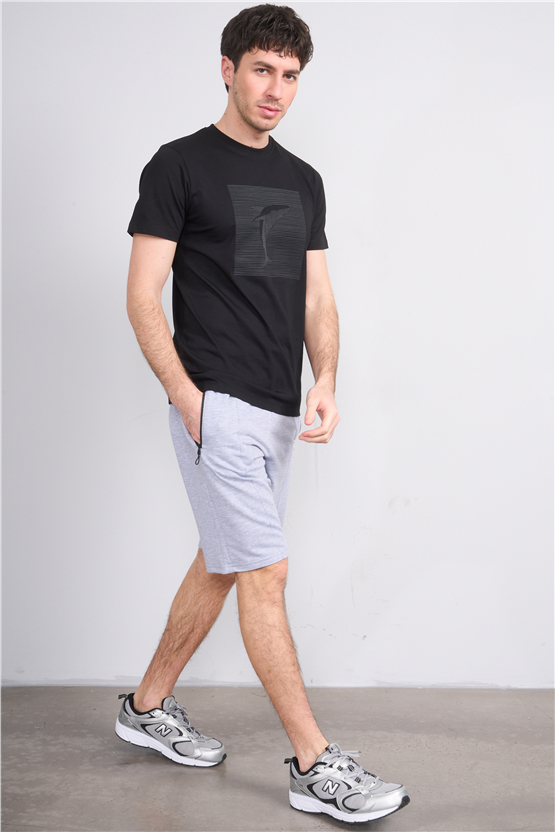 Çetinkaya Mentality 4512 Bisiklet Yaka Regular Modelli T-shirt Siyah