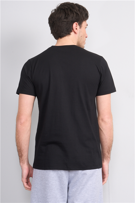 Çetinkaya Mentality 4512 Bisiklet Yaka Regular Modelli T-shirt Siyah