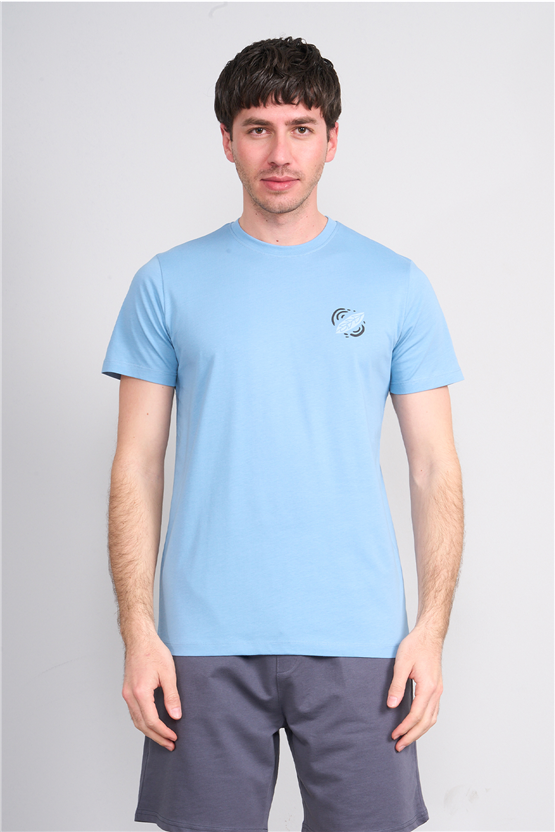 Çetinkaya Mentality 4516 Bisiklet Yaka Regular Modelli T-shirt Navy