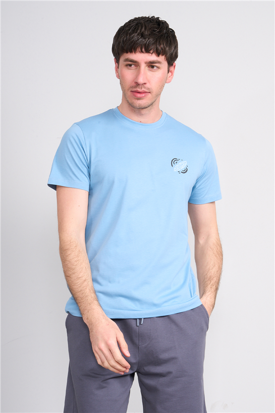 Çetinkaya Mentality 4516 Bisiklet Yaka Regular Modelli T-shirt Navy