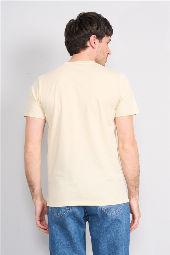 Çetinkaya Mentality 4517 Bisiklet Yaka Regular Modelli T-shirt Taş