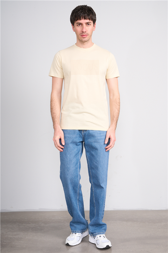 Çetinkaya Mentality 4517 Bisiklet Yaka Regular Modelli T-shirt Taş