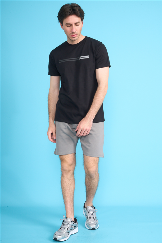 Çetinkaya Mentality 4518 Bisiklet Yaka Regular Modelli T-shirt Siyah