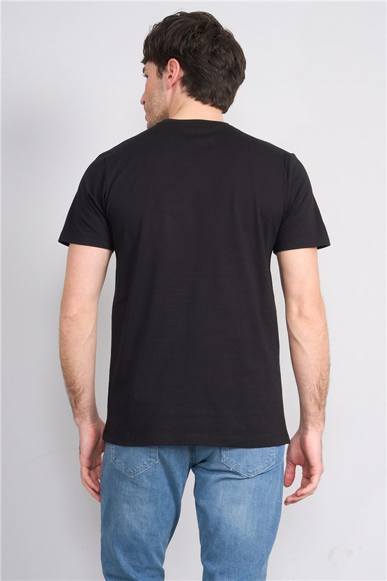 Çetinkaya Mentality 4520 Bisiklet Yaka Regular Modelli T-shirt Siyah