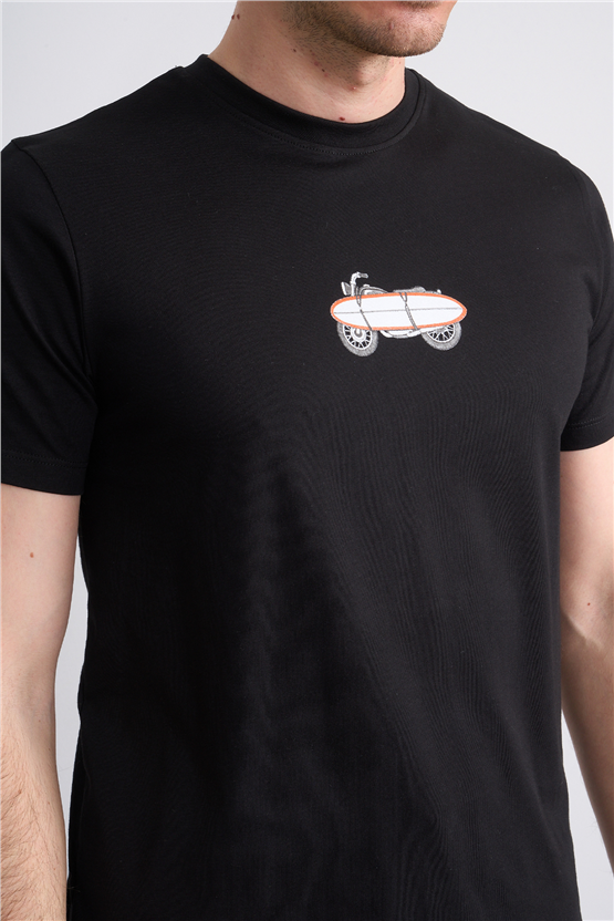 Çetinkaya Mentality 4521 Bisiklet Yaka Regular Modelli T-shirt Siyah