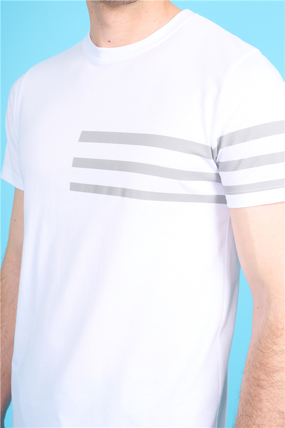 Çetinkaya Mentality 4522 Bisiklet Yaka Regular Modelli T-shirt Beyaz