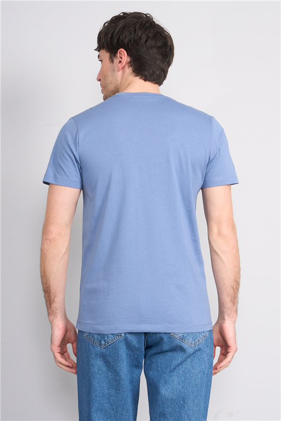 Çetinkaya Mentality 4523 Bisiklet Yaka Regular Modelli T-shirt Navy