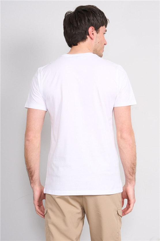 Çetinkaya Mentality 4523 Bisiklet Yaka Regular Modelli T-shirt Beyaz