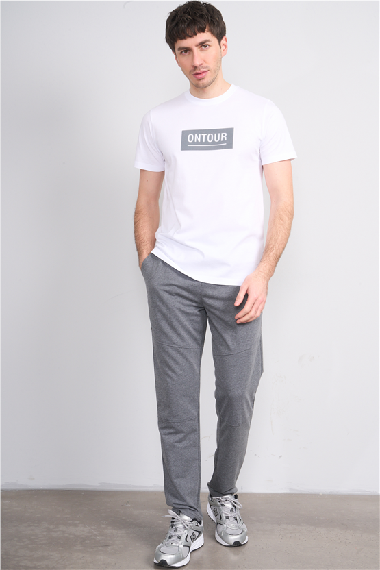 Çetinkaya Mentality 4525 Bisiklet Yaka Regular Modelli T-shirt Beyaz