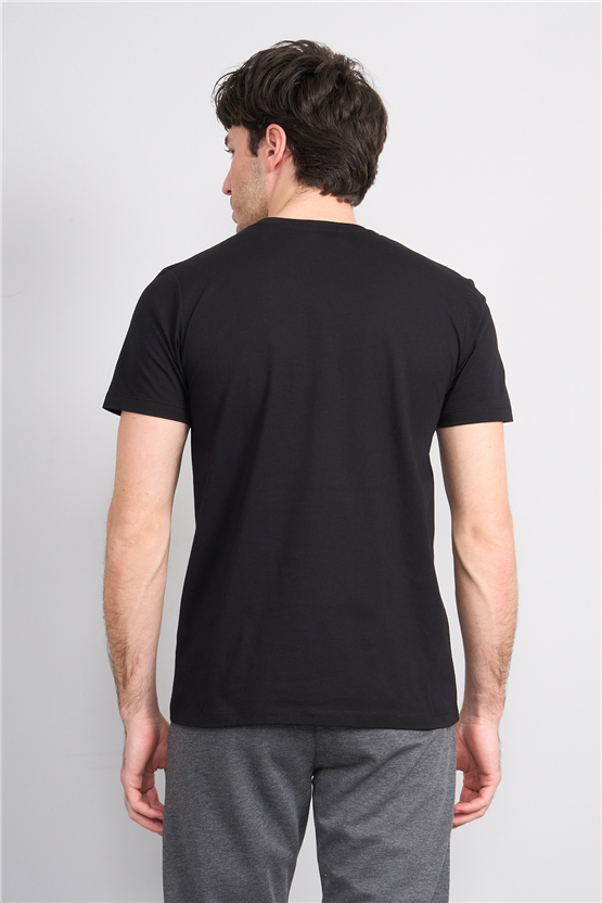 Çetinkaya Mentality 4525 Bisiklet Yaka Regular Modelli T-shirt Siyah