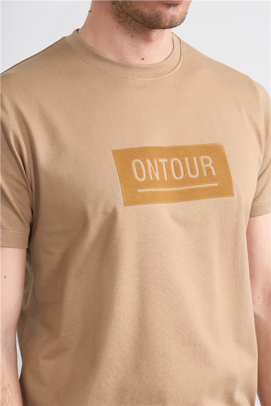 Çetinkaya Mentality 4525 Bisiklet Yaka Regular Modelli T-shirt Kahve