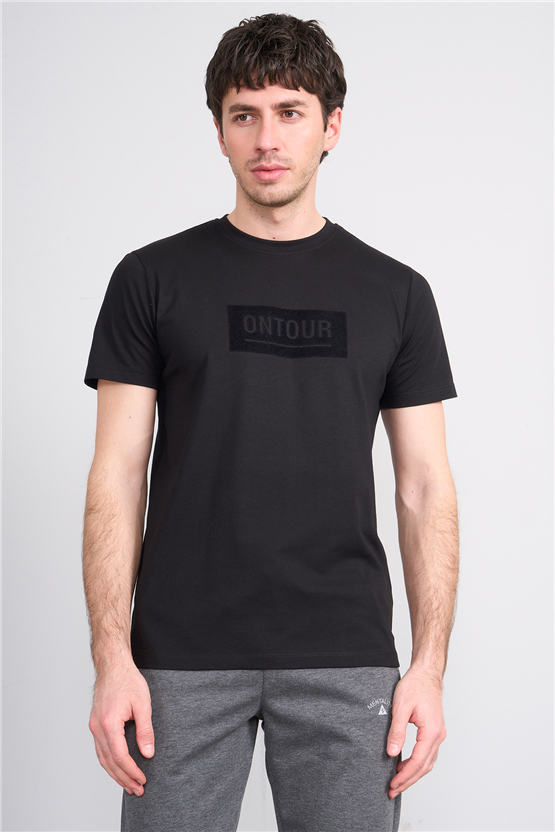 Çetinkaya Mentality 4525 Bisiklet Yaka Regular Modelli T-shirt Siyah