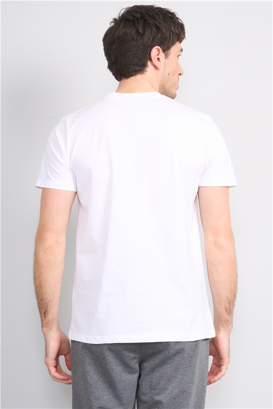 Çetinkaya Mentality 4525 Bisiklet Yaka Regular Modelli T-shirt Beyaz