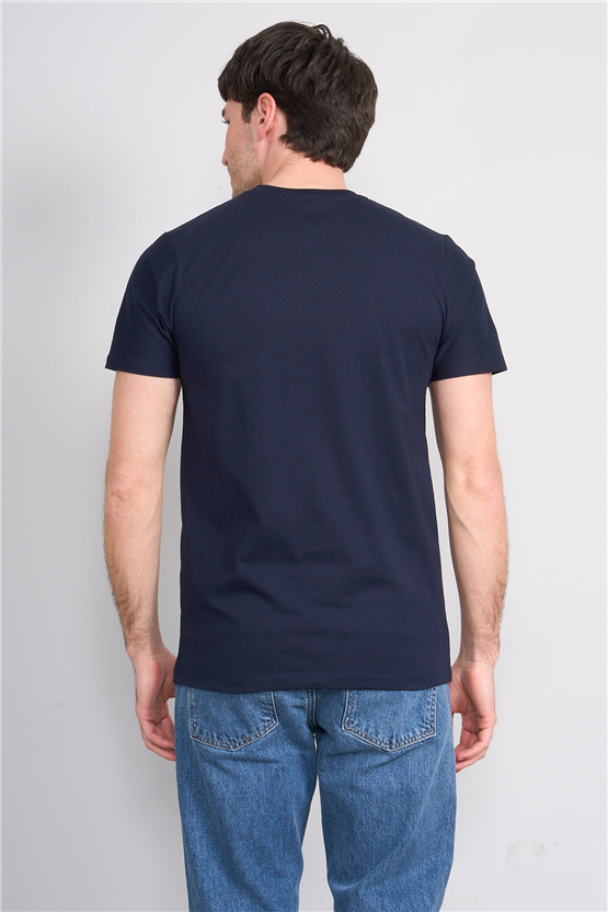 Çetinkaya Mentality 4526 Bisiklet Yaka Regular Modelli T-shirt Lacivert