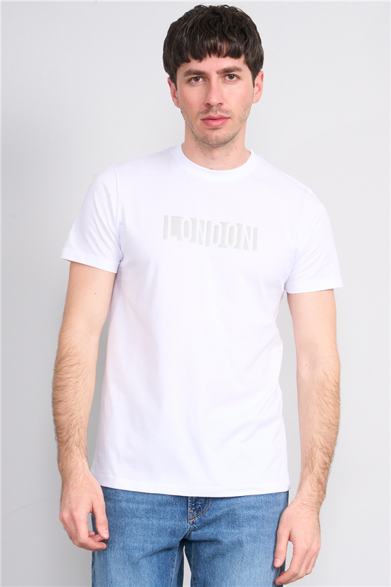 Çetinkaya Mentality 4526 Bisiklet Yaka Regular Modelli T-shirt Beyaz