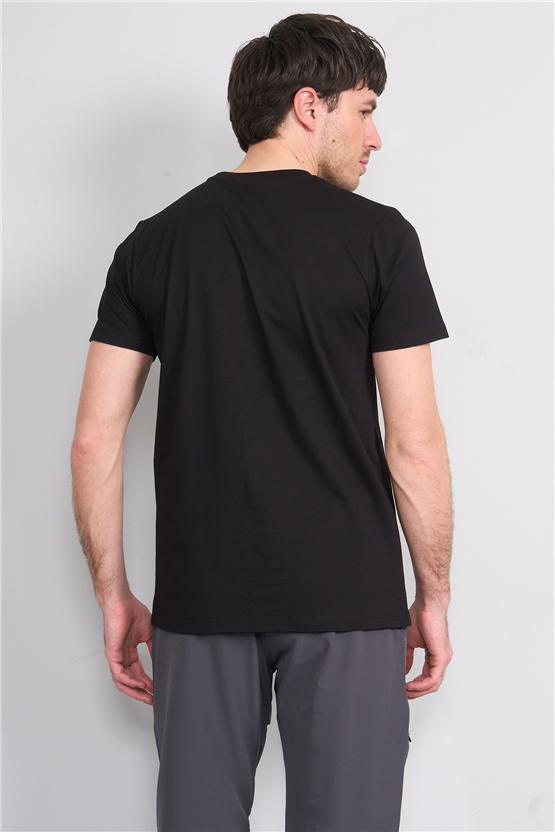 Çetinkaya Mentality 4526 Bisiklet Yaka Regular Modelli T-shirt Siyah