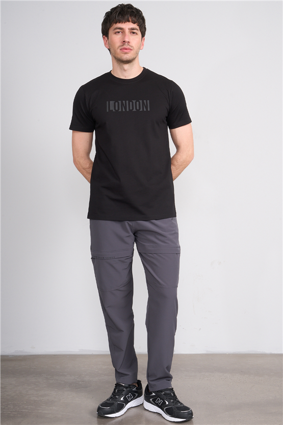 Çetinkaya Mentality 4526 Bisiklet Yaka Regular Modelli T-shirt Siyah