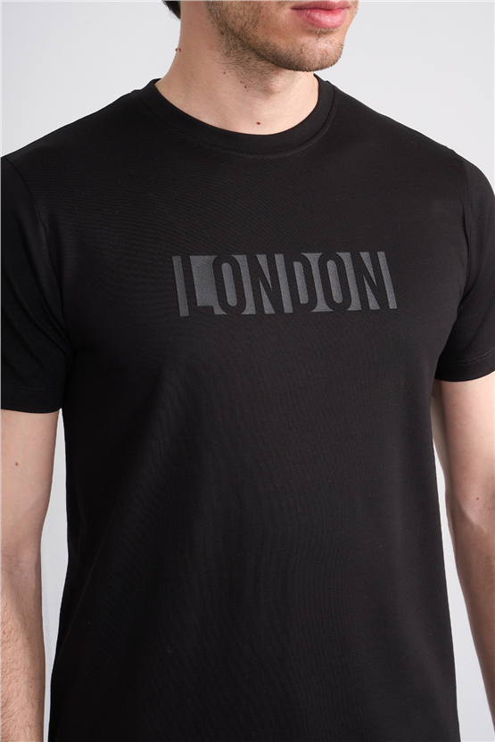 Çetinkaya Mentality 4526 Bisiklet Yaka Regular Modelli T-shirt Siyah