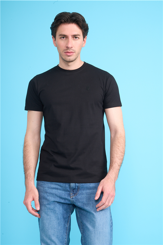 Çetinkaya Mentality 4528 Bisiklet Yaka Regular Modelli T-shirt Siyah