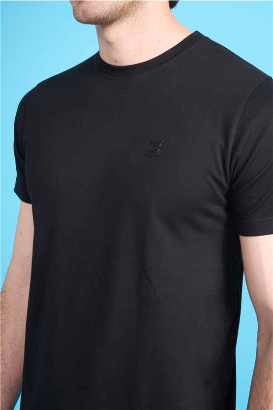 Çetinkaya Mentality 4528 Bisiklet Yaka Regular Modelli T-shirt Siyah