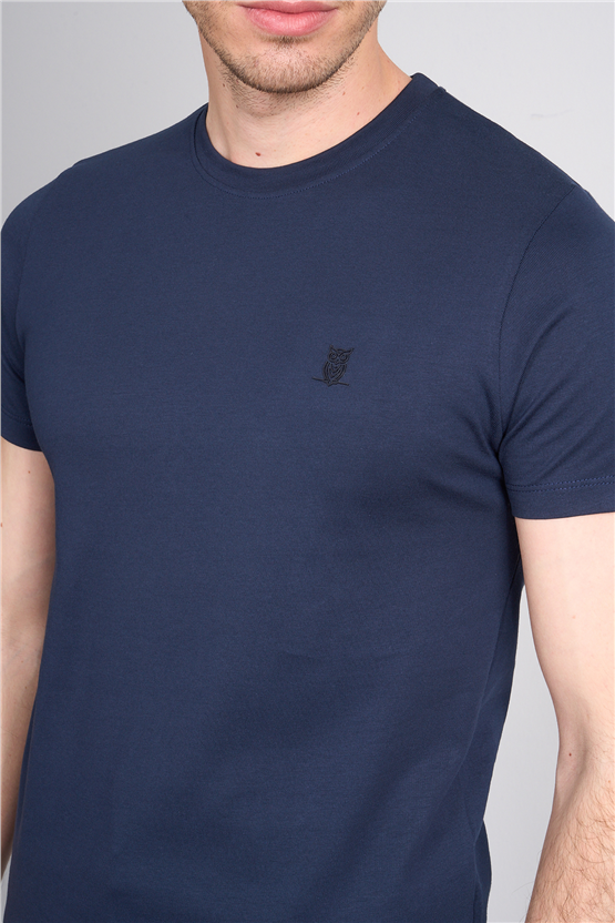 Çetinkaya Mentality 4528 Bisiklet Yaka Regular Modelli T-shirt Lacivert