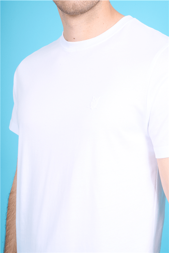 Çetinkaya Mentality 4528 Bisiklet Yaka Regular Modelli T-shirt Beyaz