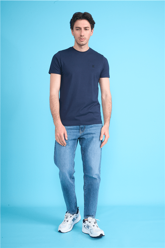 Çetinkaya Mentality 4528 Bisiklet Yaka Regular Modelli T-shirt Lacivert