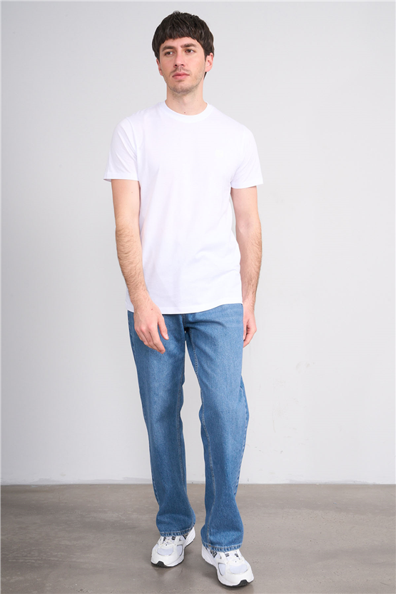 Çetinkaya Mentality 4529 Bisiklet Yaka Regular Modelli T-shirt Beyaz