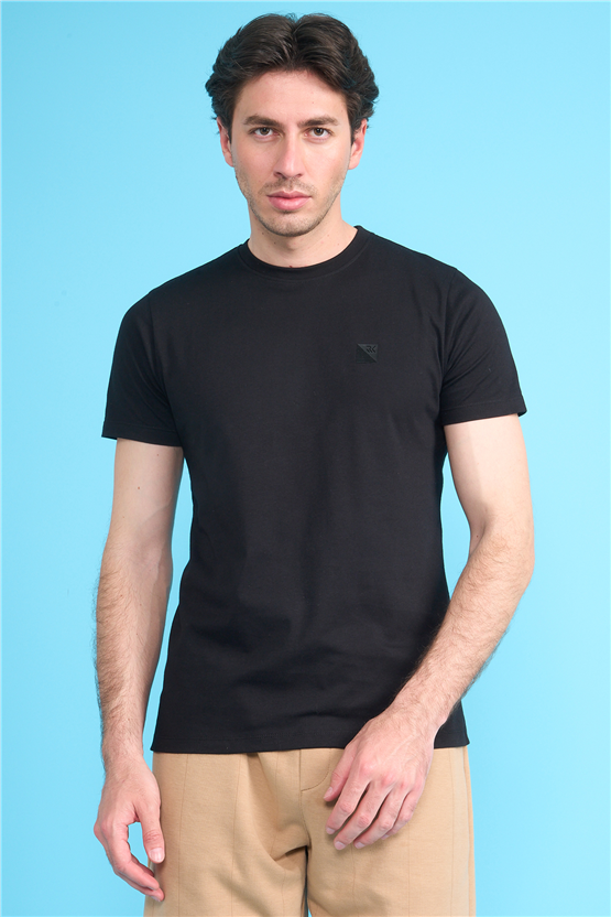 Çetinkaya Mentality 4529 Bisiklet Yaka Regular Modelli T-shirt Siyah