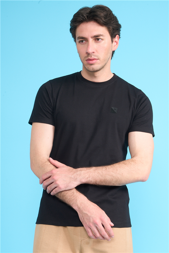 Çetinkaya Mentality 4529 Bisiklet Yaka Regular Modelli T-shirt Siyah