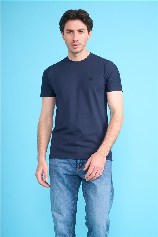 Çetinkaya Mentality 4529 Bisiklet Yaka Regular Modelli T-shirt Lacivert