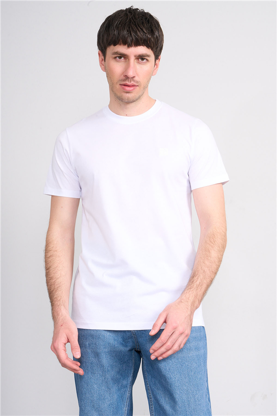 Çetinkaya Mentality 4529 Bisiklet Yaka Regular Modelli T-shirt Beyaz