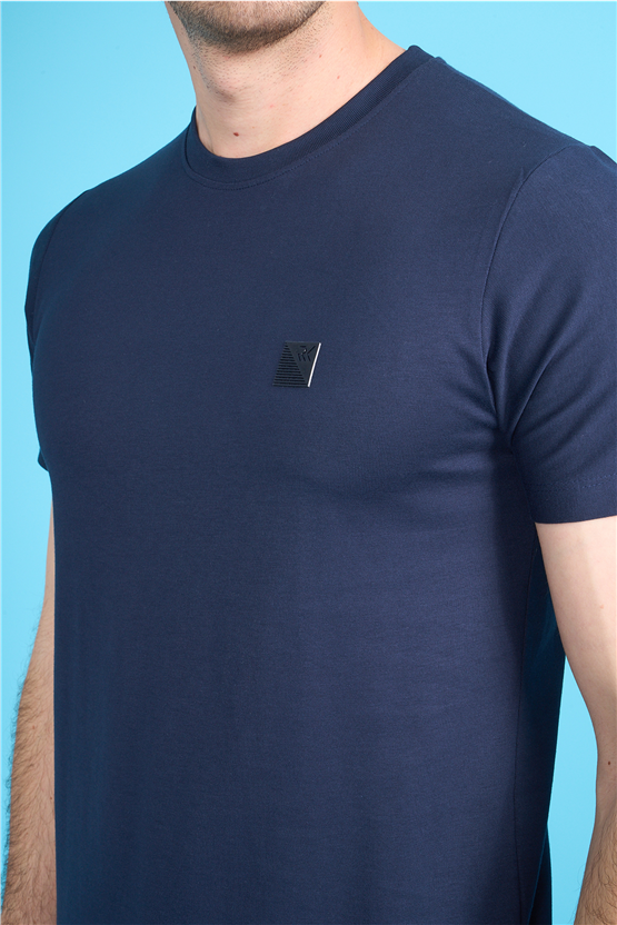 Çetinkaya Mentality 4529 Bisiklet Yaka Regular Modelli T-shirt Lacivert