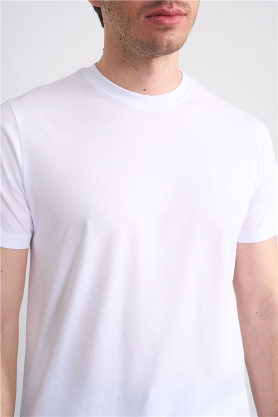 Çetinkaya Mentality 4529 Bisiklet Yaka Regular Modelli T-shirt Beyaz