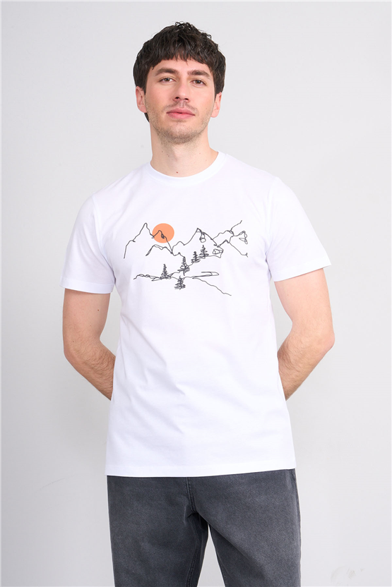 Çetinkaya Mentality 4530 Bisiklet Yaka Regular Modelli T-shirt Beyaz