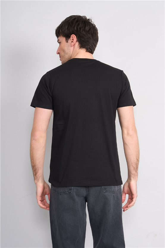 Çetinkaya Mentality 4530 Bisiklet Yaka Regular Modelli T-shirt Siyah