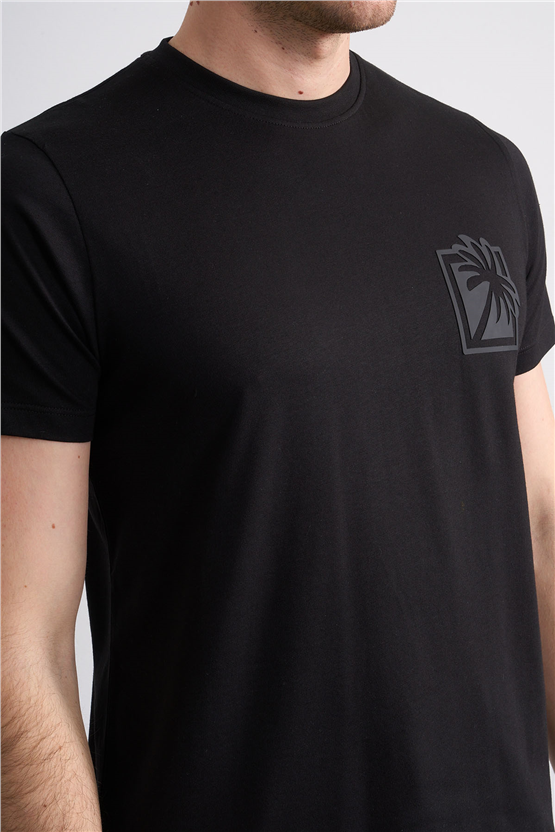 Çetinkaya Mentality 4532 Bisiklet Yaka Regular Modelli T-shirt Siyah