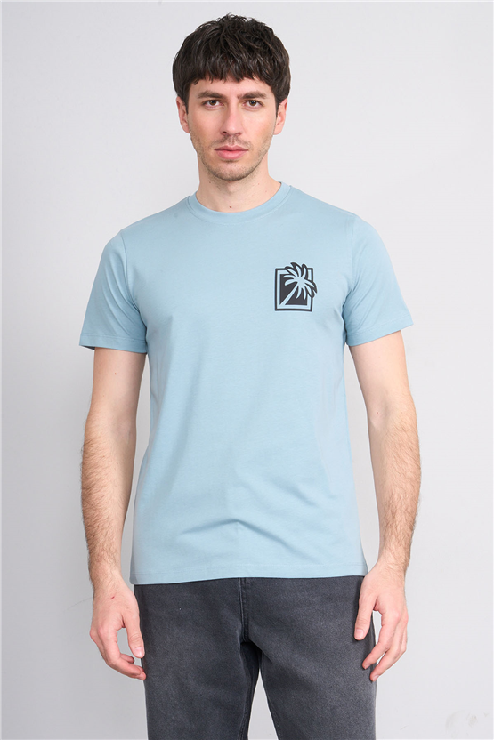 Çetinkaya Mentality 4532 Bisiklet Yaka Regular Modelli T-shirt İndigo