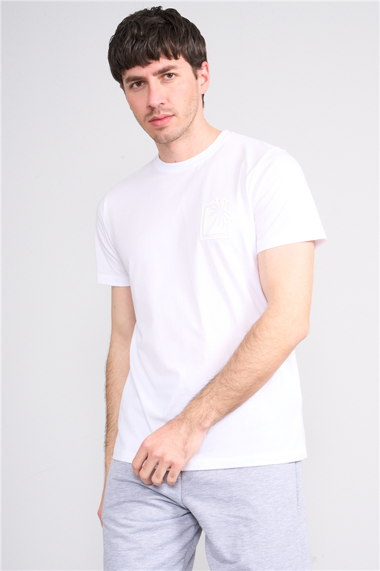 Çetinkaya Mentality 4532 Bisiklet Yaka Regular Modelli T-shirt Beyaz