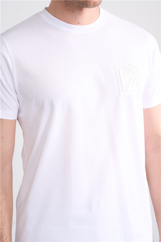 Çetinkaya Mentality 4532 Bisiklet Yaka Regular Modelli T-shirt Beyaz