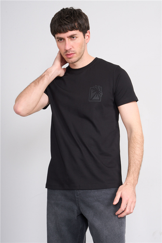 Çetinkaya Mentality 4532 Bisiklet Yaka Regular Modelli T-shirt Siyah