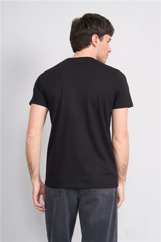 Çetinkaya Mentality 4532 Bisiklet Yaka Regular Modelli T-shirt Siyah