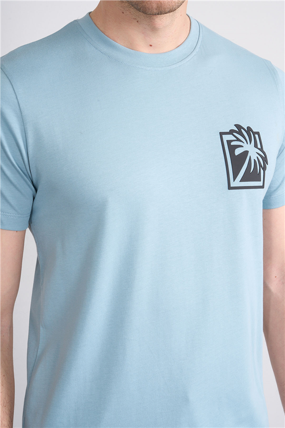 Çetinkaya Mentality 4532 Bisiklet Yaka Regular Modelli T-shirt İndigo