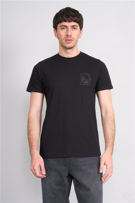 Çetinkaya Mentality 4532 Bisiklet Yaka Regular Modelli T-shirt Siyah