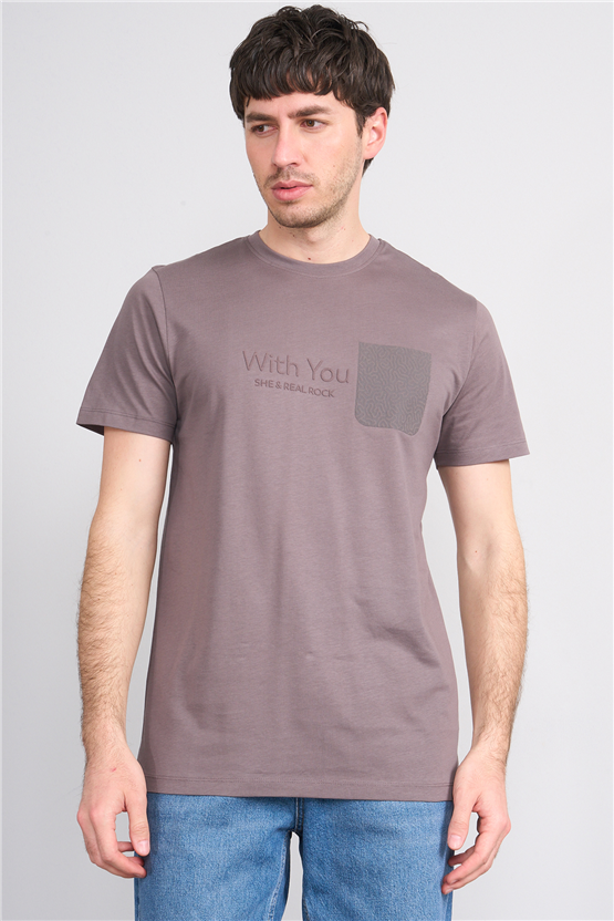 Çetinkaya Mentality 4533 Bisiklet Yaka Regular Modelli T-shirt Koyu Gri